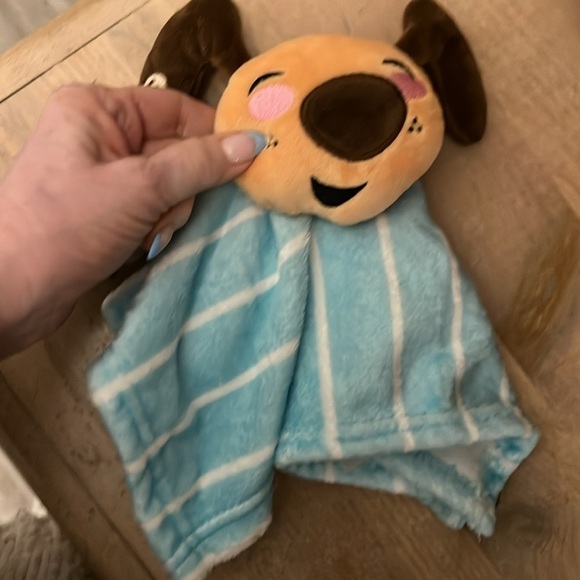 Fisher-Price Dogs & Puppies Baby Lovey Security Blanket Striped Blue - Picture 9 of 9